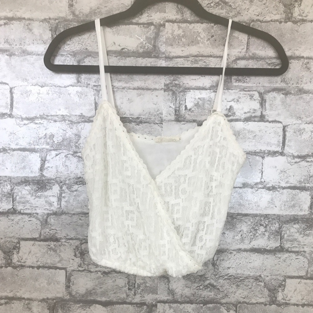 Sis Sis Lace Wrap White Crop Top